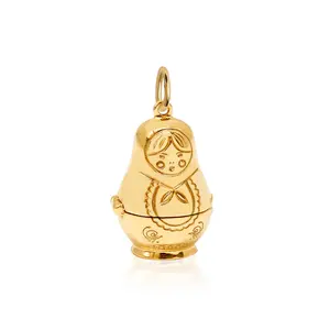 Matryoshka Doll Charm Russia Gold