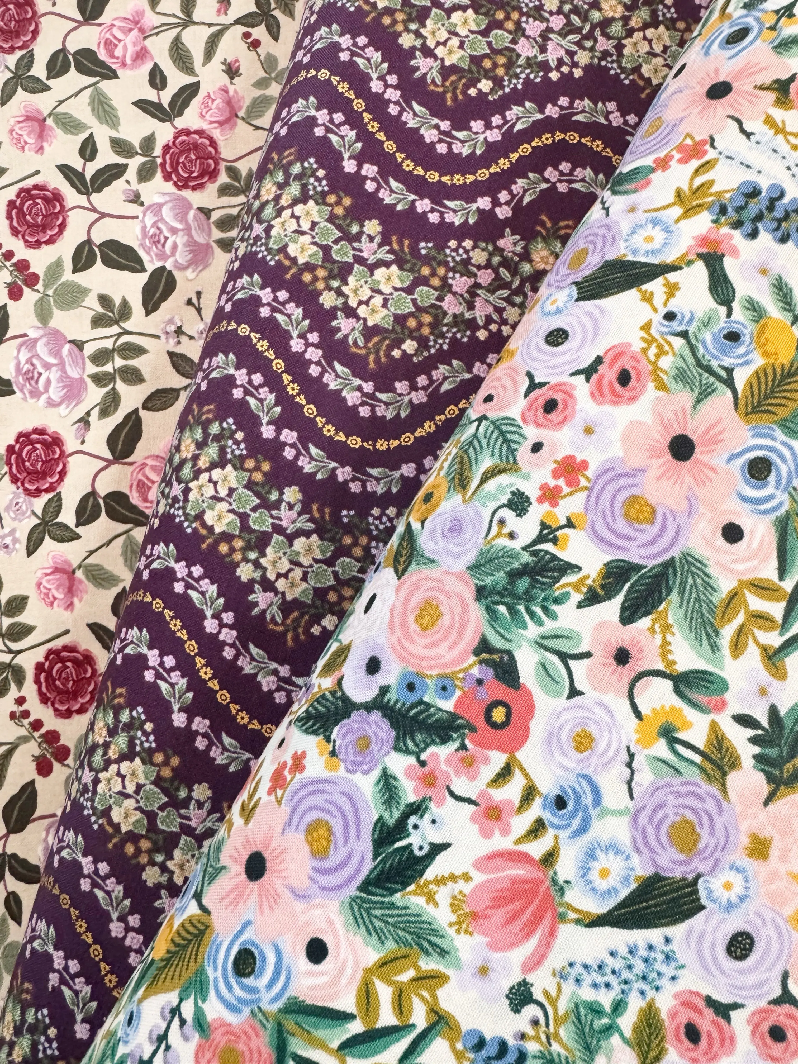 Rifle Paper Co. Wisteria Lane Fat Quarter Fabric Pack - Sewing & Craft Textile Bundle