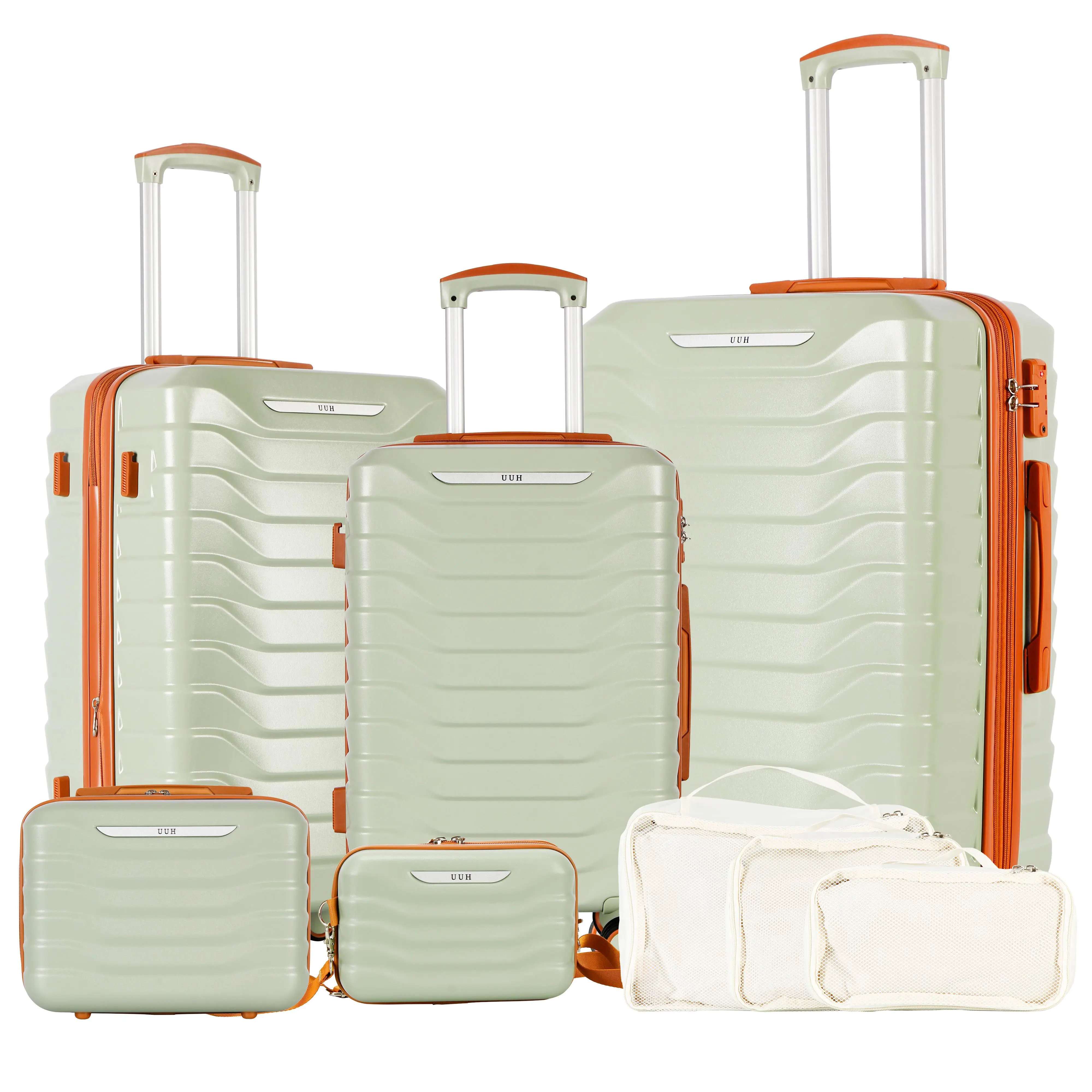 UUH 7-9 Piece Lightweight Luggage Set, Modern Hardshell Expandable Travel Suitcases with TSA Lock, Waterproof Layer & 360-Degree Silent Spinner Wheels, Travel Luggage, Expandable Packing Luggage