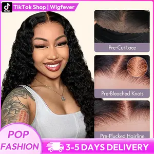WIGFEVER Water Wave Wear Go Glueless 7x4 HD Lace Front Human Hair Wig with Pre-Bleached Knots & Pre-Plucked Hairline 180% Density Breathable Cap #Spring Glow-Up SpringStatements