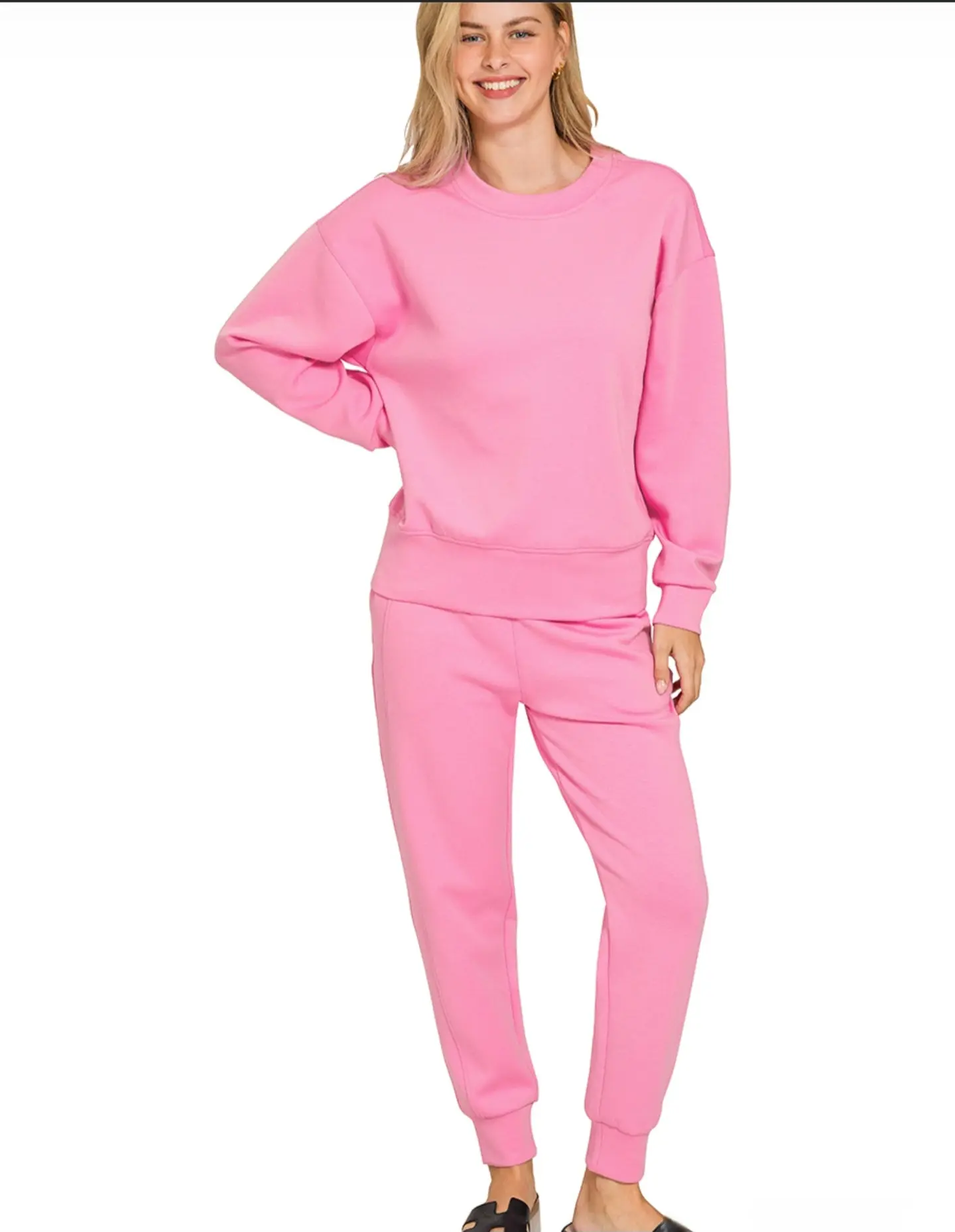 SCUBA ACTIVEWEAR COLLECTION CREW NECK SWEATSHIRT | CANDY PINK & INDIGO BLUE | Charlotte's Classy Closet