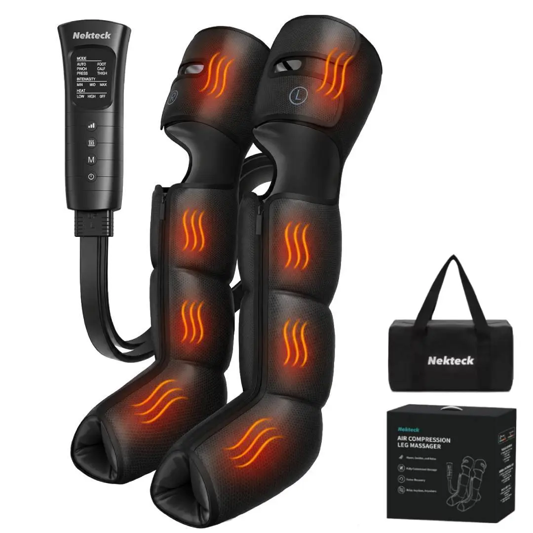 Nekteck Leg Massager Air Compression Wraps with Heat Compression Therapy Relieve Muscle Soreness Improve Blood Circulation for Full Leg Relaxation Ideal Mothers Day Presents for Women