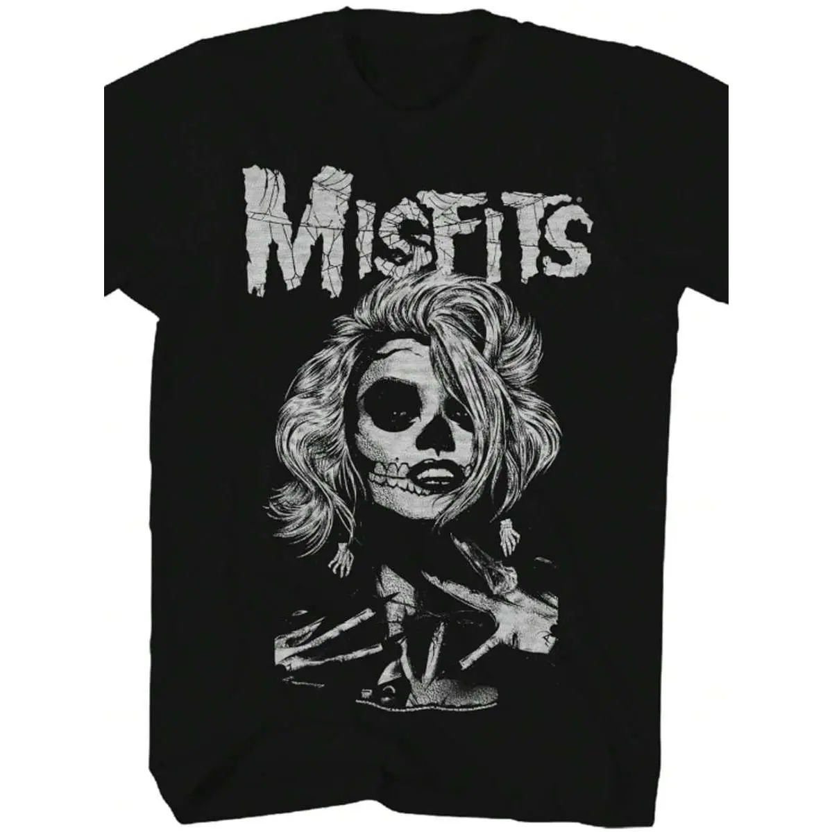 Misfits Band T Shirt Web Woman Adult Black Short Sleeve American Punk Rock Music Graphic Tees