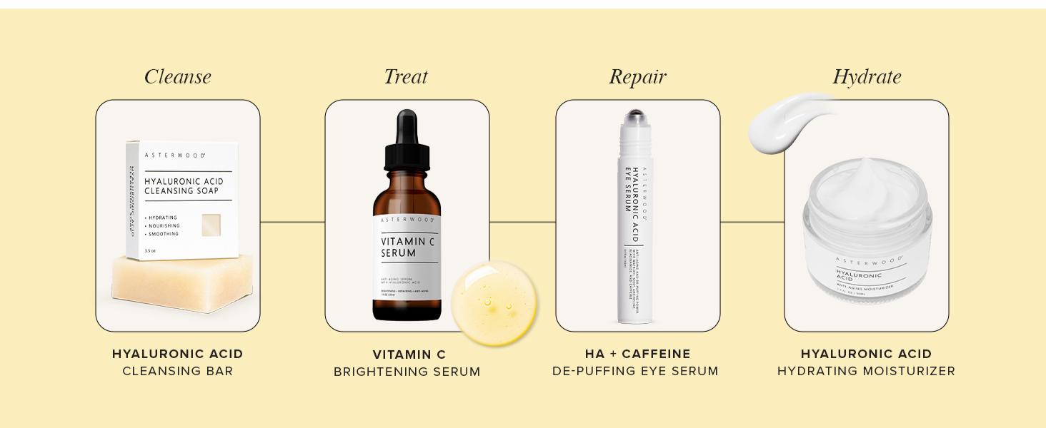 Vitamin C Face Serum with Hyaluronic Acid | Brightening, Hydrating, Dark Spot Corrector & Collagen Boosting Anti-Aging Serum | Fragrance-Free | 1 Fl Oz