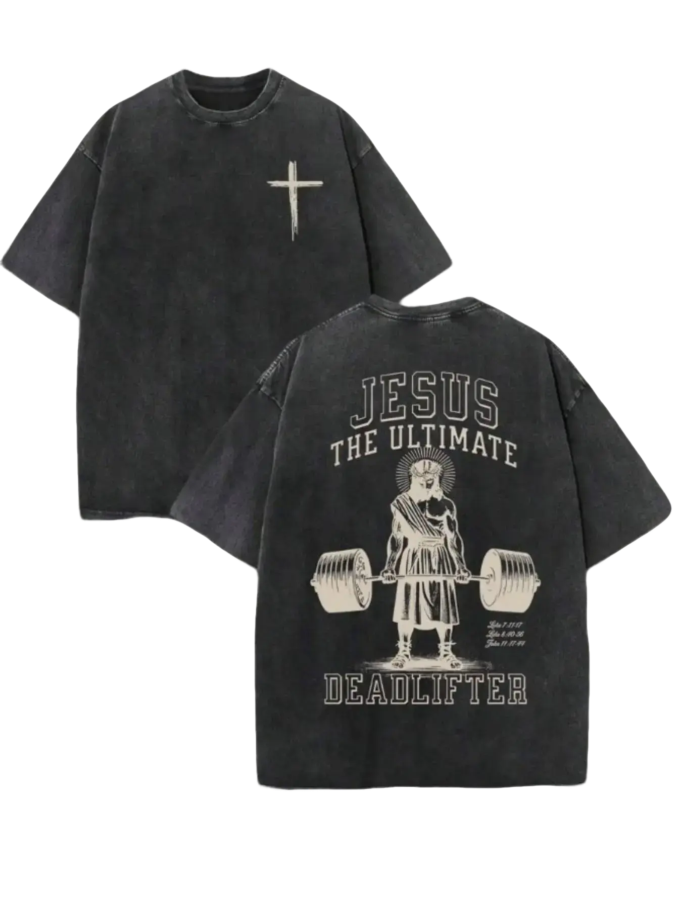 Men'S Vintage Washed T-Shirt The Ultimate Deadlifter Graphic Print - Oversized Streetwear Tee, Faith & Weightlifting Design, All-Season Comfort, Ideal Gift for Gym & Christian Men, Casual Round Neck Loose Fit ( The Ultimate Deadlifte 90s  graphic  tees vi