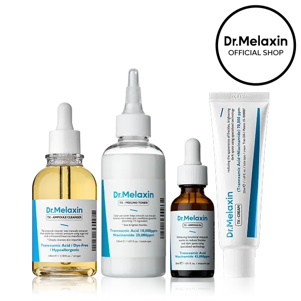 [Dr.Melaxin Official] TX Tranexamic Acid Dark Spot Care Line | TX Ampoule Cleanser + Peeling Toner + Ampoule Rx + Cream | Dark Spot, Brightening