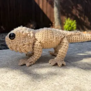Crochet Bearded Dragon, Reptile, Animal, Cute, Small, Detailed, Handmade, Bob the Bearded Dragon