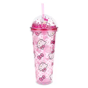 Sanrio Hello Kitty 24-Ounce Confetti Carnival Cup With Dome Lid and Straw