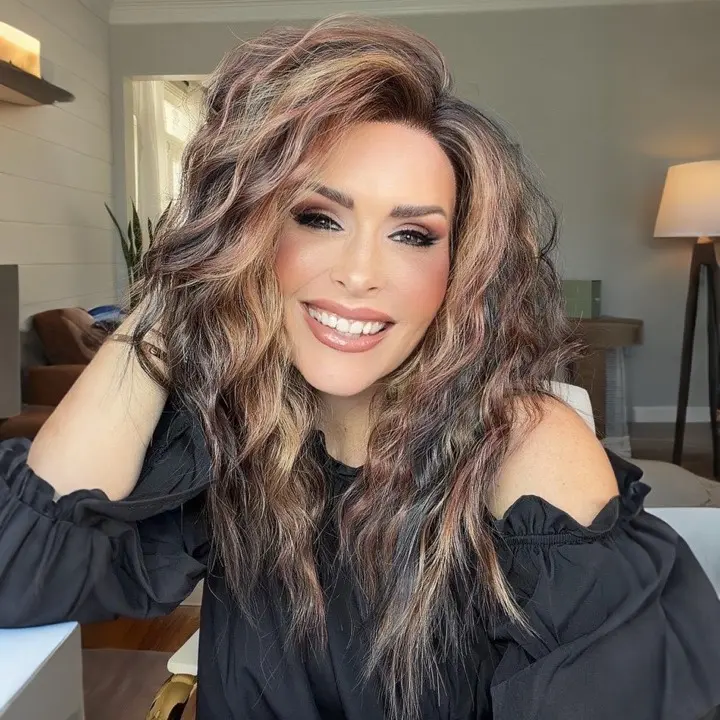 IMstyle Esme Calico Peggy Color Chocolate Brown & Copper Red Golden Blonde Highlight Water Wave Glueless 13*4 Lace Front Wigs Heat Friendly Synthetic Wig