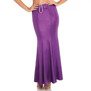 Plus Shimmer Spandex Mermaid Costume Maxi Skirt