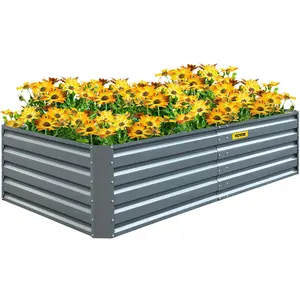 【DealsForYouDays】VEVOR Galvanized Raised Garden Bed 80" x 40" x 19" Metal Planter Box, Gray Steel for Growing Vegetables, Flowers, Flowers, Herbs, and Succulents VEVOR Super Brand Day