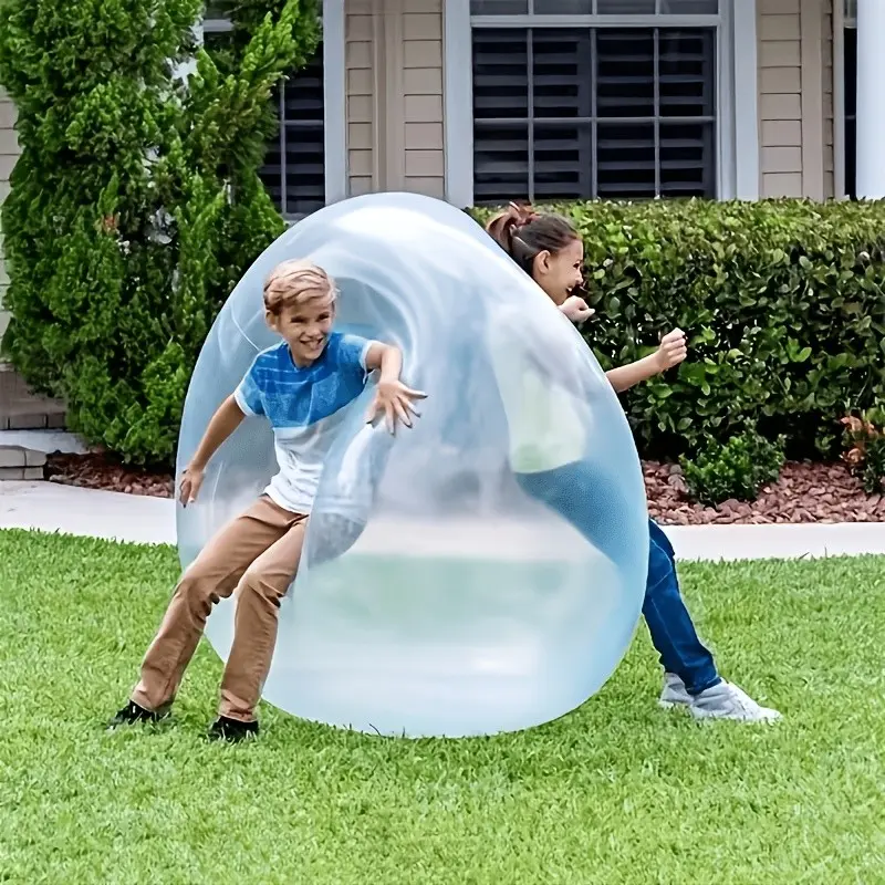 2-Pack Giant Bubble Balls, Kiddie Inflatable Transparent Tpr Water-Filled Balloons, Durable and Easy to Inflate, Leak-Proof Design, Outdoor Fun for Family Gatherings, Fun Water Playset, Inflatable Pool Fillers