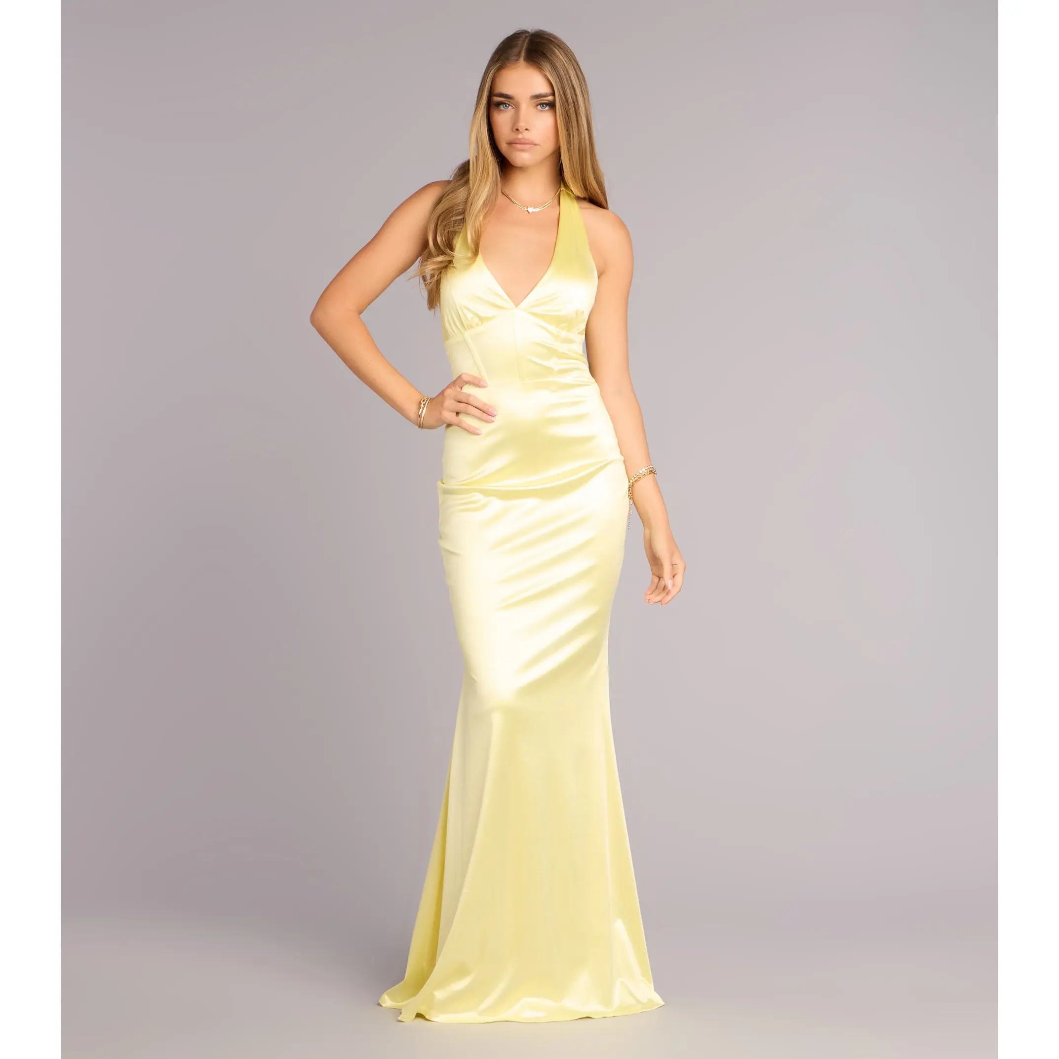 Ariyah Satin Halter Mermaid Dress