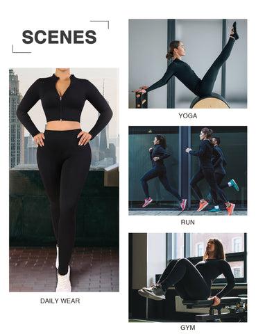 FeelinGirl Seamless Long Sleeve Sportswear Set gym outfit activewear Basic