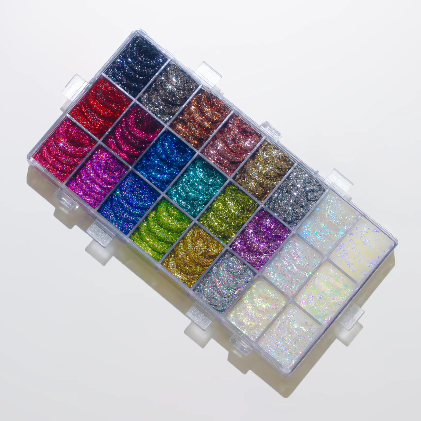 Lemonhead LA SPACECASE Classics – 24 Shade Pro Glitter Gel Palette Featuring the Complete Spacepaste Collection | Mess-free, Longwear Formula for Eyes, Face & Body.