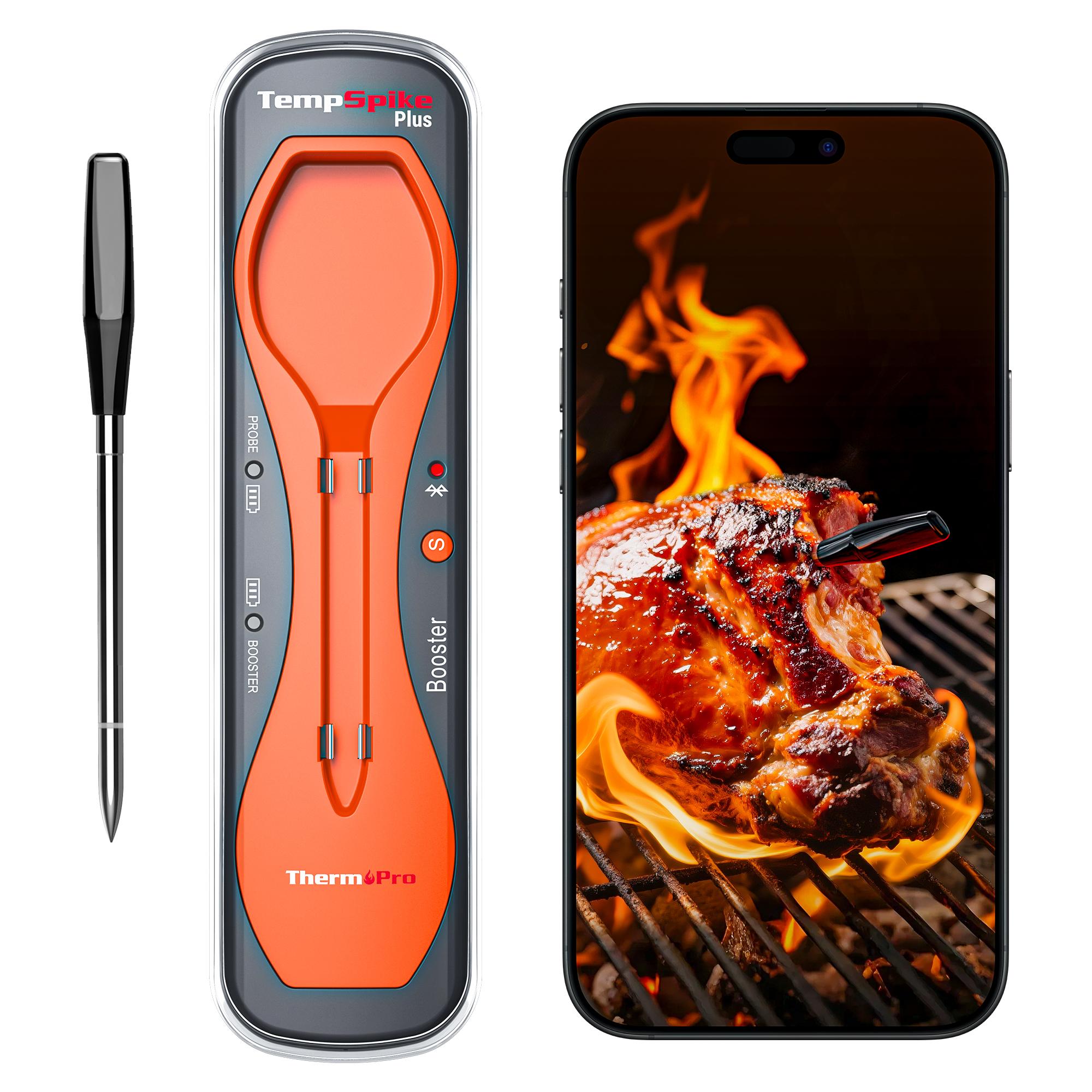 TempSpike Plus Wireless Digital Meat Thermometer - 600ft Bluetooth 5.2 Range, Color-Coded Probes for Kitchen Cooking (Kitchenware, Kitchen Utensils & Gadgets), Wireless Meat Thermometer