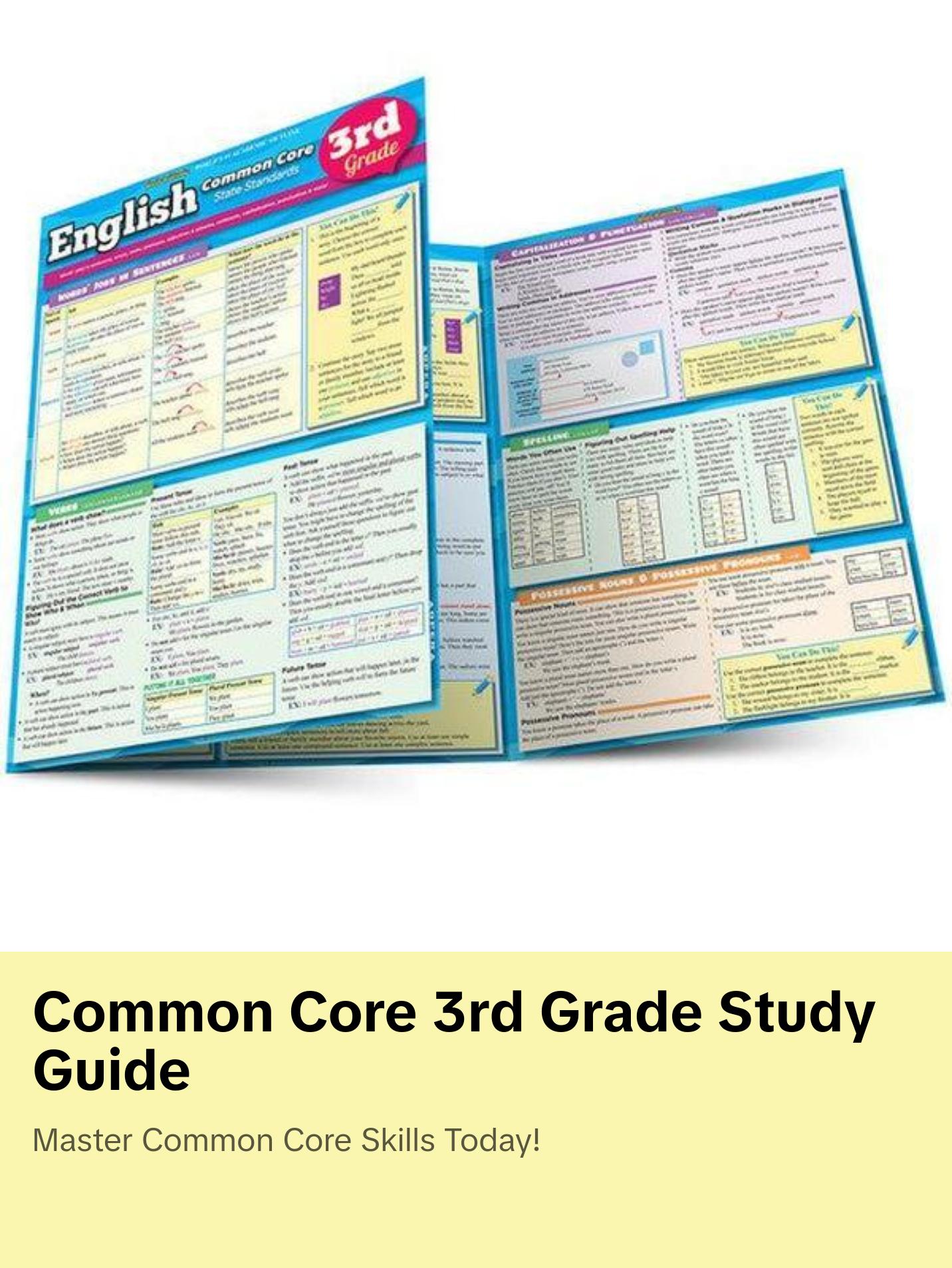 QuickStudy | English: Common Core - 3rd Grade Laminated Study Guide