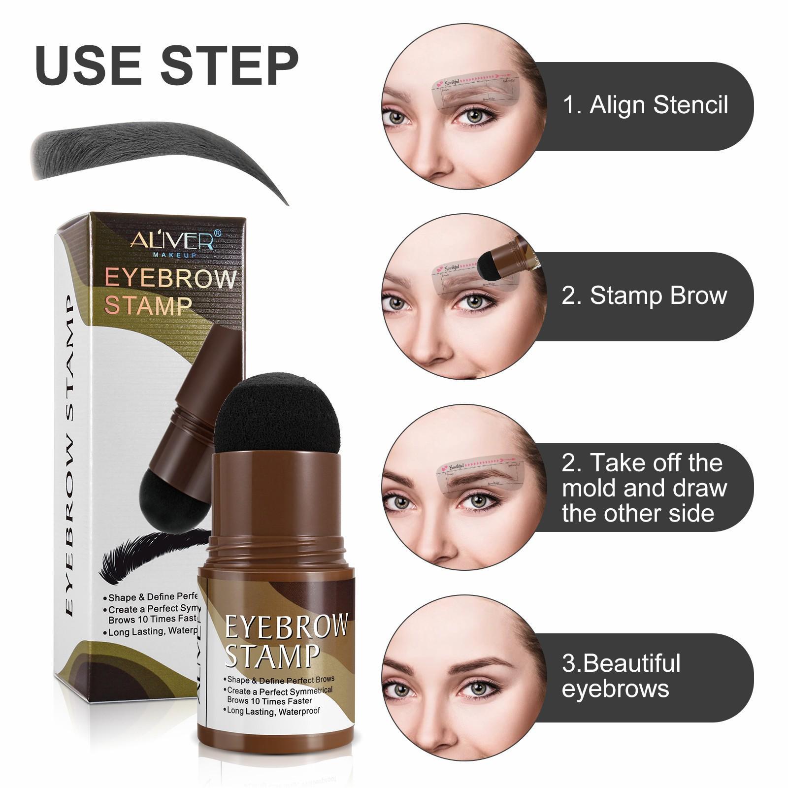 Aliver Eyebrow Stamp Stencil Kit, Eyebrow Stamp and Shaping Kit for Perfect Brow, Eyebrow Stamp Kit , Long Lasting & Waterproof Multicolor Makeup