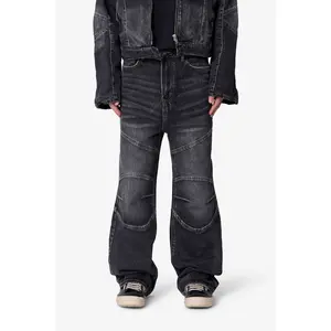 mnml Paneled Moto Denim - Washed Black