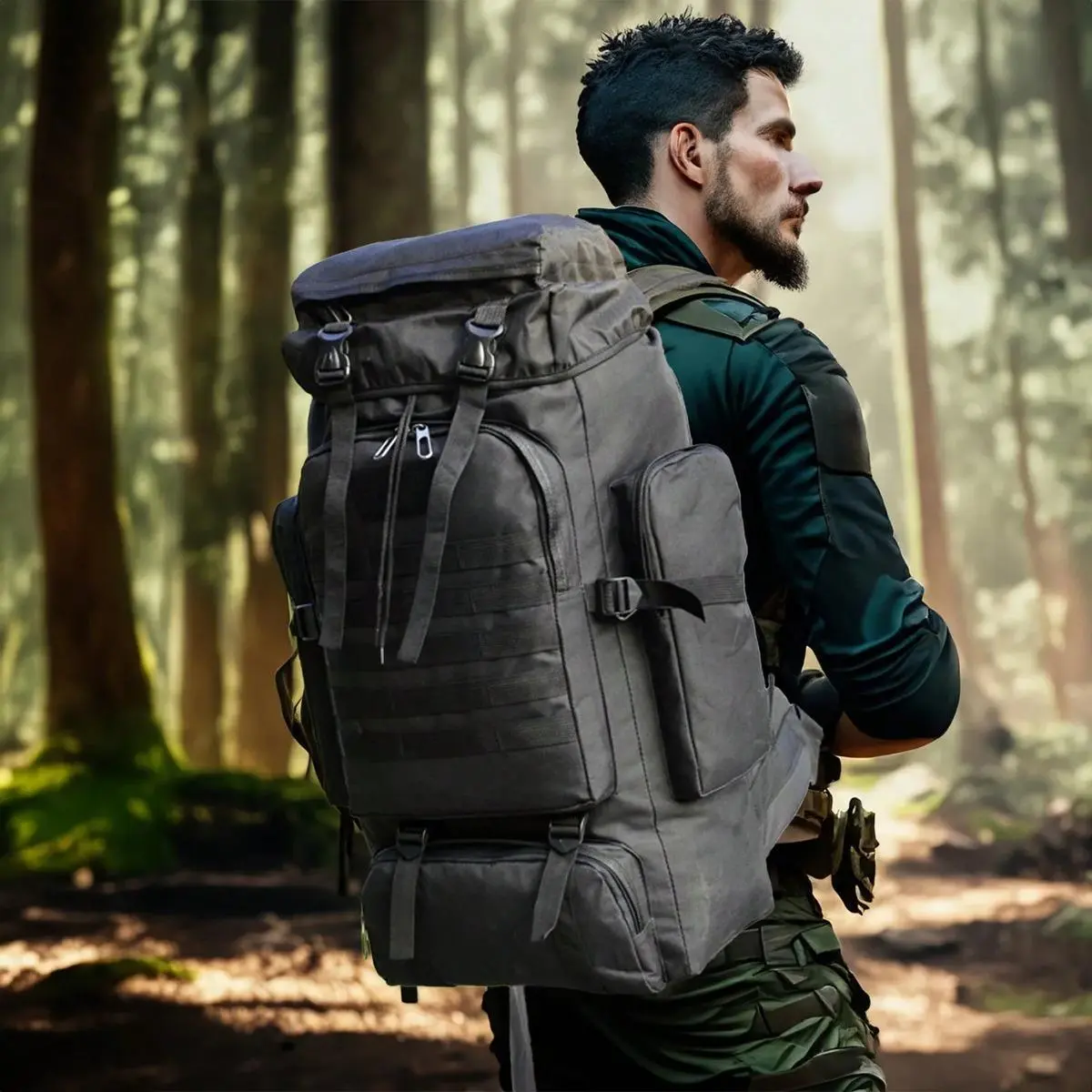 ‌80L Waterproof Backpack Tactical Hunting Pack for Outdoor Camping Hiking Large Capacity Durable Travel Bag Men Women MultiPurpose‌