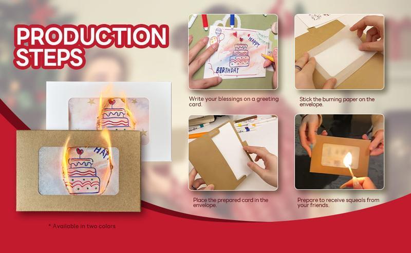 Ignite Greetings DIY Flame Greeting Card for Christmas, New Year, Birthdays, Anniversaries, Special Occasions, Holiday Season, - 6x4-inch Envelope, Non-Toxic Materials, Handmade Craftsmanship, Personalization, Easy to Use, Ideal for Gift Card,