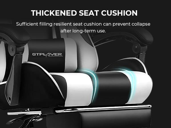 【Buy 1 get 4】Ergonomic Office Chair Pocket Spring Seat & Memory Foam Pillow, Gaming Chair with Pocket Spring Cushion, 360° Swivel, Adjustable Height, Reclining 90°-160°, Extendable Footrest