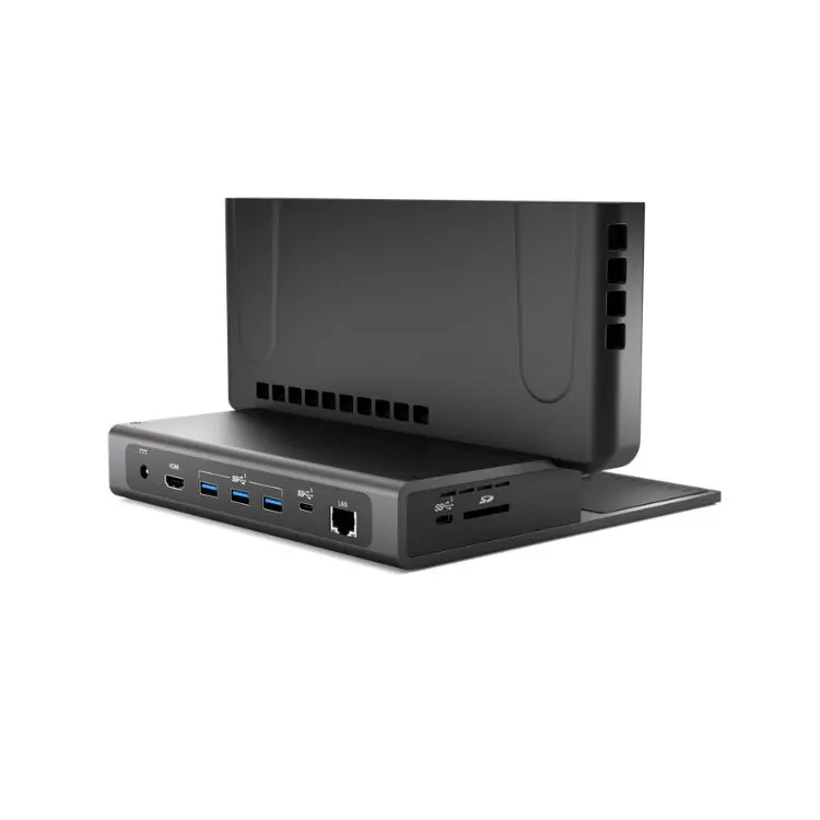 Brydge ProDock Solo Aluminum Vertical USB-C Dock - Multi-Port Hub for MacBook, Home Office Use, USB-C 3.1, Wireless Charge, Single 4K Display