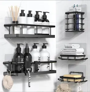 Wall-Mounted Corner Shower Kitchen Shelves — Punch-Free Bathroom Storage Rack with Waterproof Hollow Design for Soap, Spray Bottles, and Toilet Essentials | Modern Bathroom Organizer – Perfect for Valentine’s Day