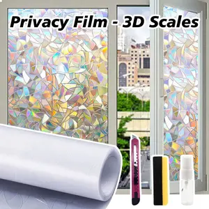 1 Count Window Privacy Film Rainbow Film Decorative Window Sticker, Protects Furniture from Sun Exposure