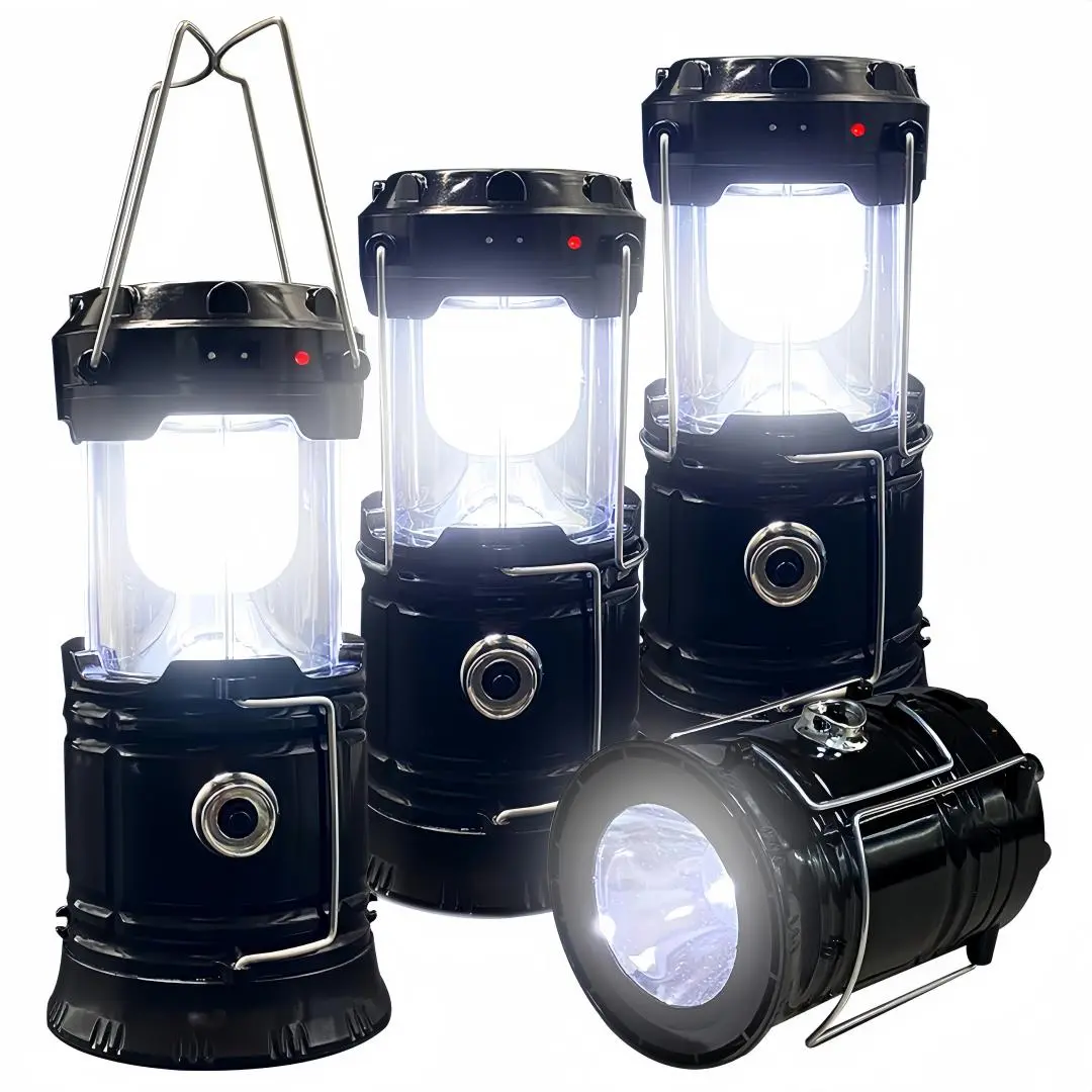 4-Pack Collapsible Portable LED Camping Lantern Lightweight Waterproof Solar USB Rechargeable Flashlight for Indoor/Outdoor Emergency Use，backtoschool，backtoschoolhauls