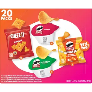 Cheez-It and Pringles Snacks, Grab and Go, Variety Pack, 17.04oz Box (20 Count)