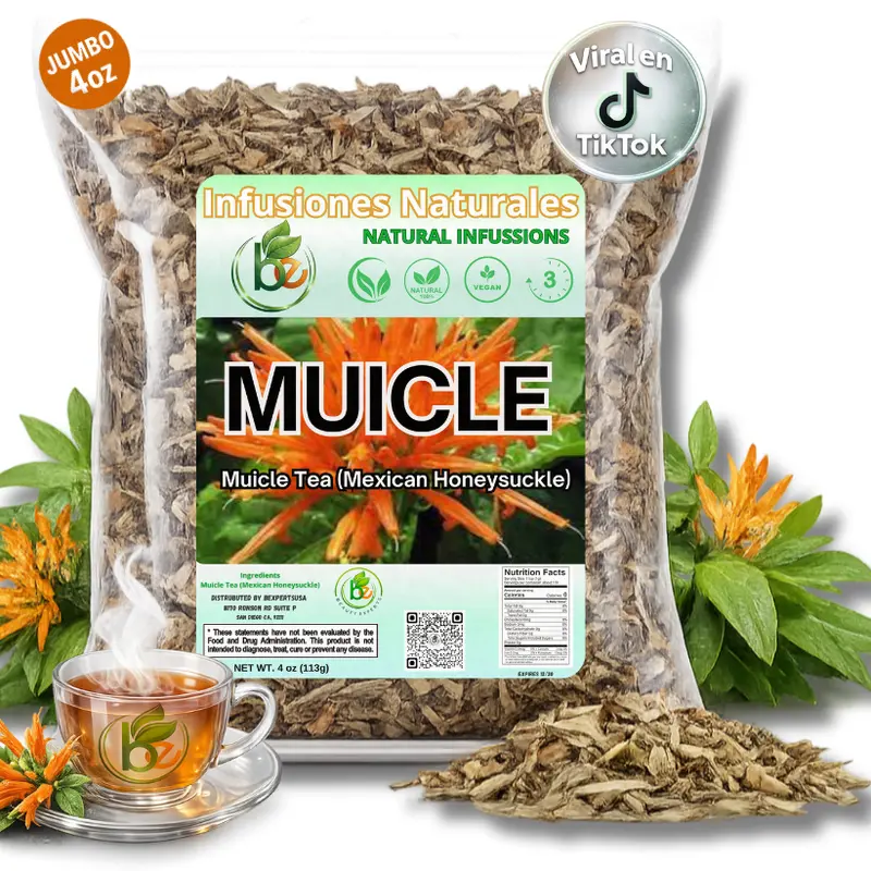 VIRAL Muicle Té (Mexican Honeysuckle Herbal Tea) - 4 oz - 100% Natural, Vegan, Non-GMO, Infusiones Naturales, Caffeine-Free Loose Leaf Tea - Traditional