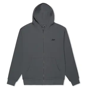 Castanza Waffle Knit Zip Up Hoodie (Charcoal)