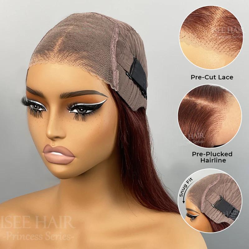 ISEE HAIR Wear Go 9x6 Tpart Layered Cut Bob Yaki Straight Wig 180% & 250% Natural Black & Reddish Brown Deep Part Lace Glueless Wig #SpringStatements