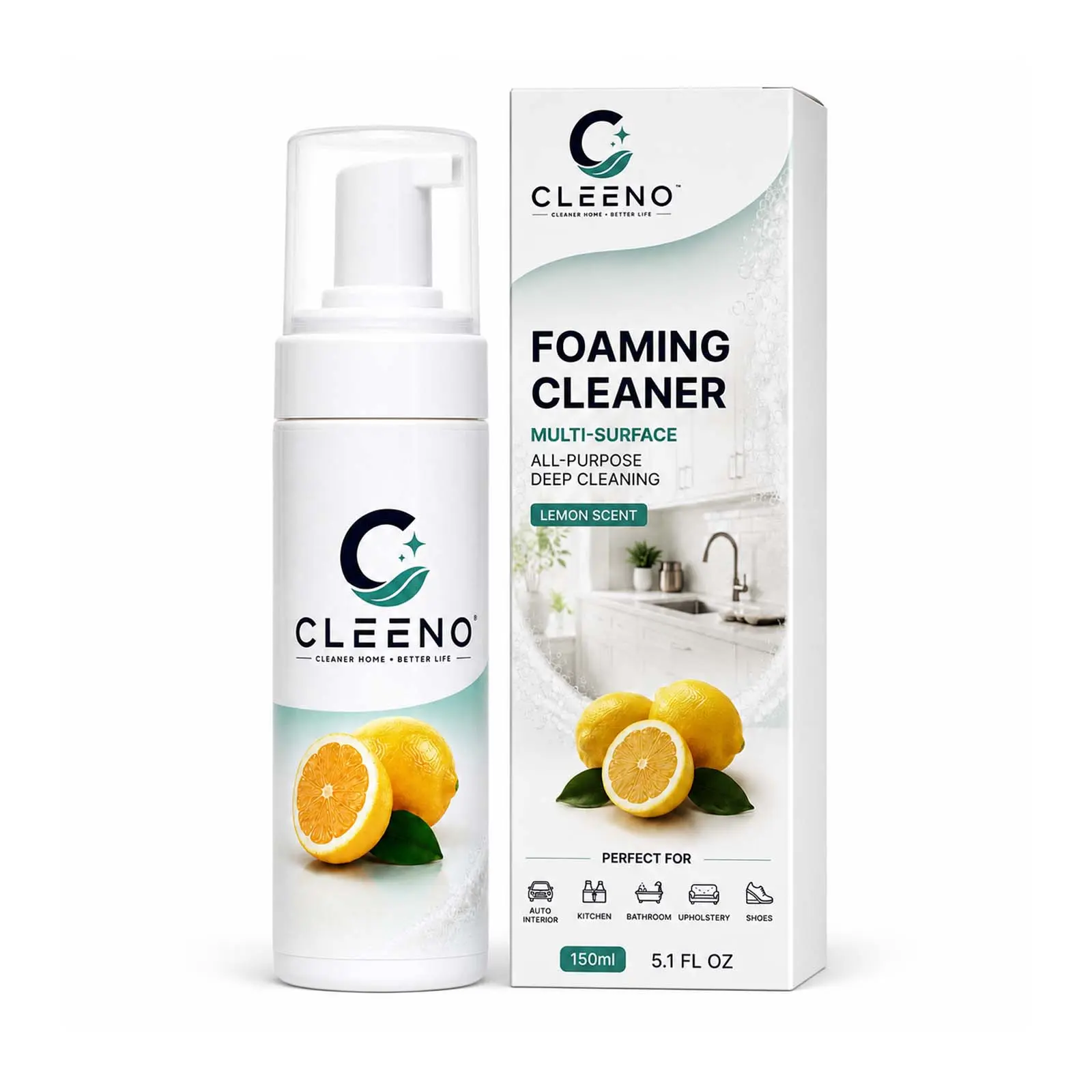 CLEENO Multi-purpose Sports Shoe Whitening Foam Mousse, Water-free Stain & Yellowing Remover for White Trainers