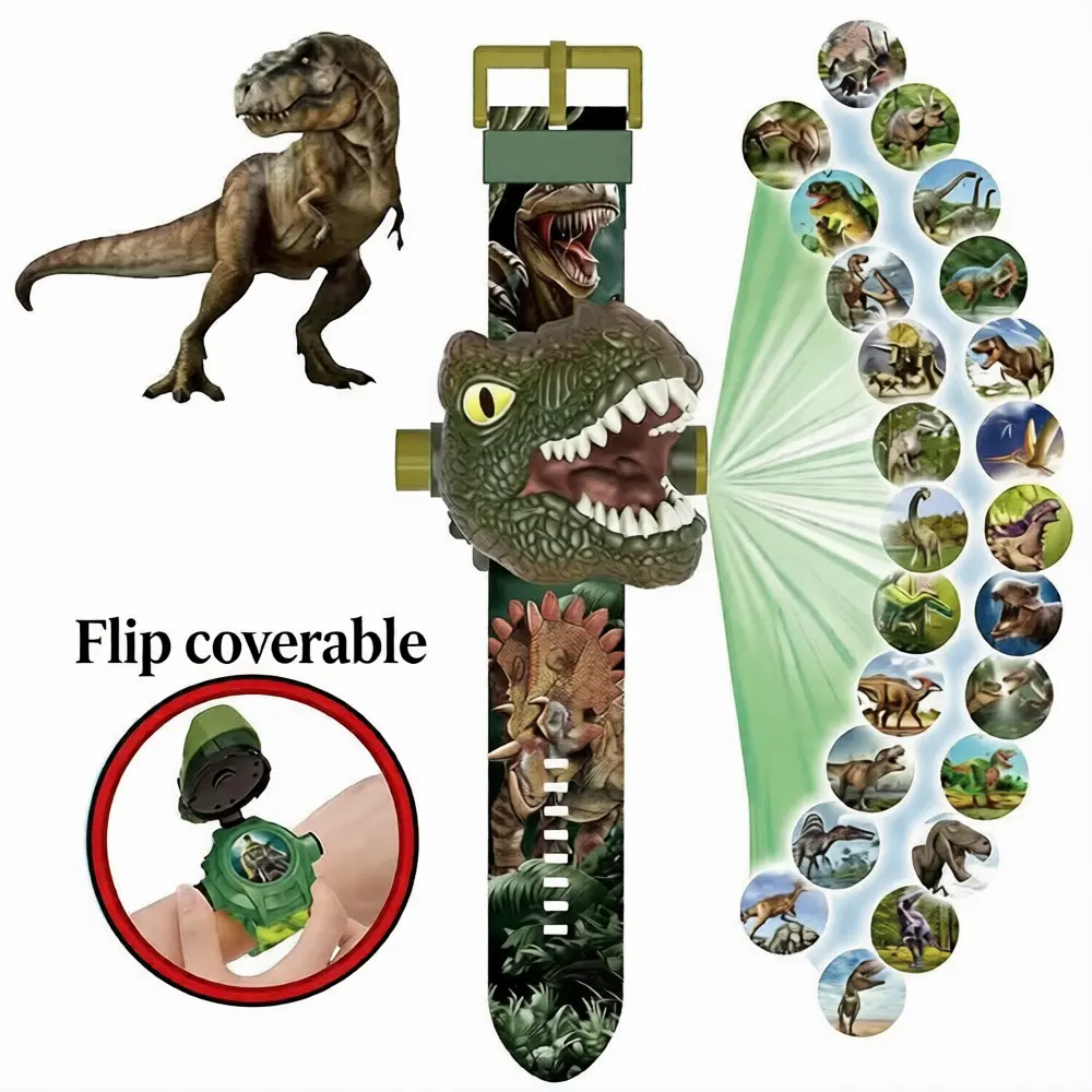 Dinosaur Projector Watch for Kids - 24 Dino Images, Interactive & Teaching Toy, Cool Birthday Gift, STEM Learning Toy, Dinosaur Toys, Stocking Stuffer, Fun Playtime, Colorful Design, Playful Accessory, Easy to Use, Lightweight Design tiktokshopspringglowu