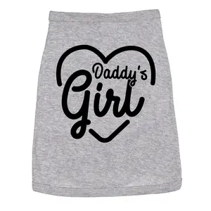 Dog Shirt Daddys Girl Cute Clothes for Family Pet Dad Joke Shirt For Dogs Funny Dog Puppy TShirt Light Grey