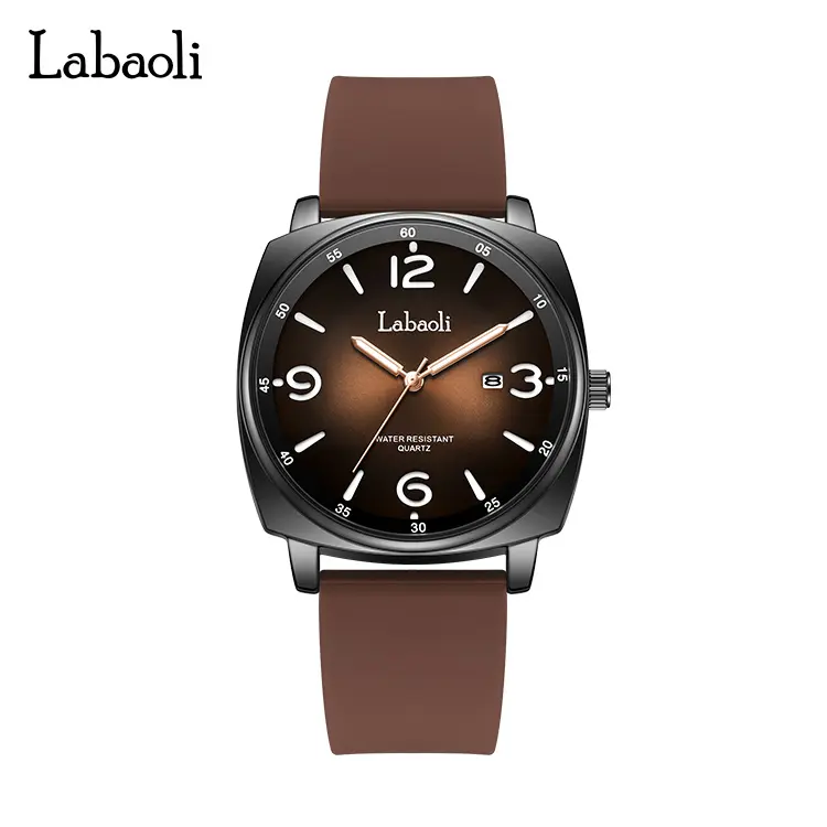 Unisex fashion casual open-face dial wristwatch with soft silicone strap, water-resistant quartz movement, suitable for everyday wear and all occasions.