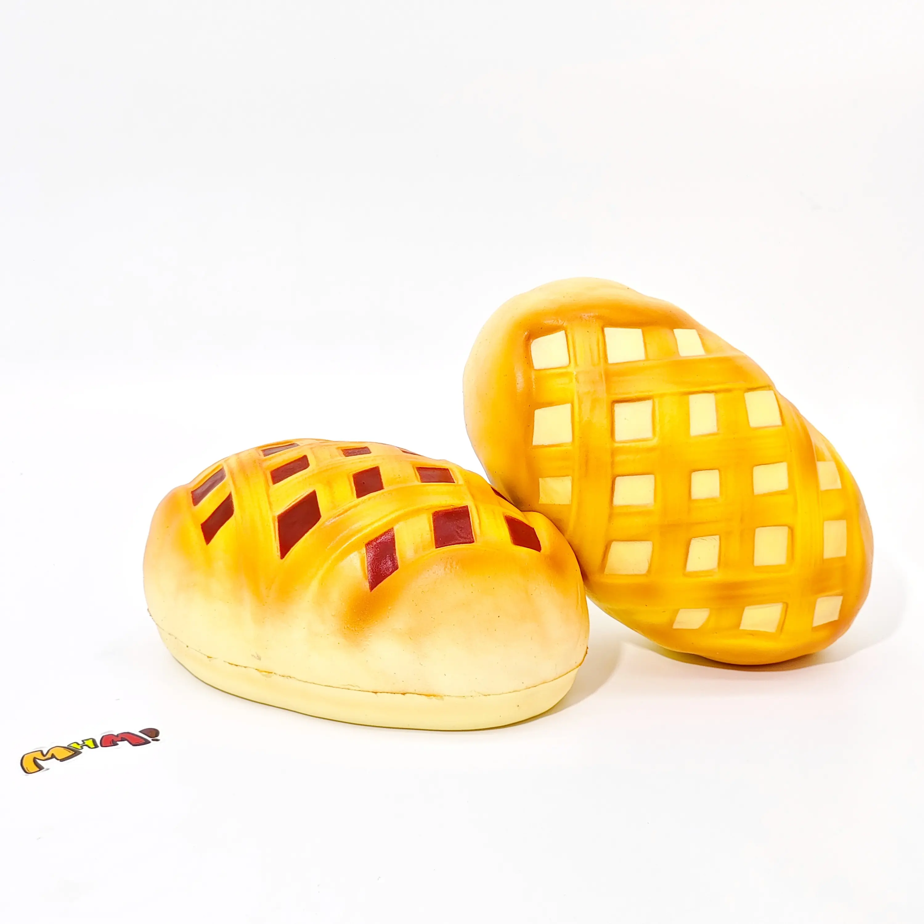 MHM White Cheese Bun Slow Rising Squishy Toy, Soft Food-Themed Foam Sensory Fidget Toy, Cute Kawaii Gift