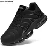 ARISIC Unisex Steel Toe Work Footwear - Lightweight Breathable Mesh Fabric Upper, Air Cushioning, Puncture-Proof Composite Round Toe, Non-Slip Athletic Sneakers, All Seasons Minimalist Walking Shoes for Workers with Kevlar Midsole