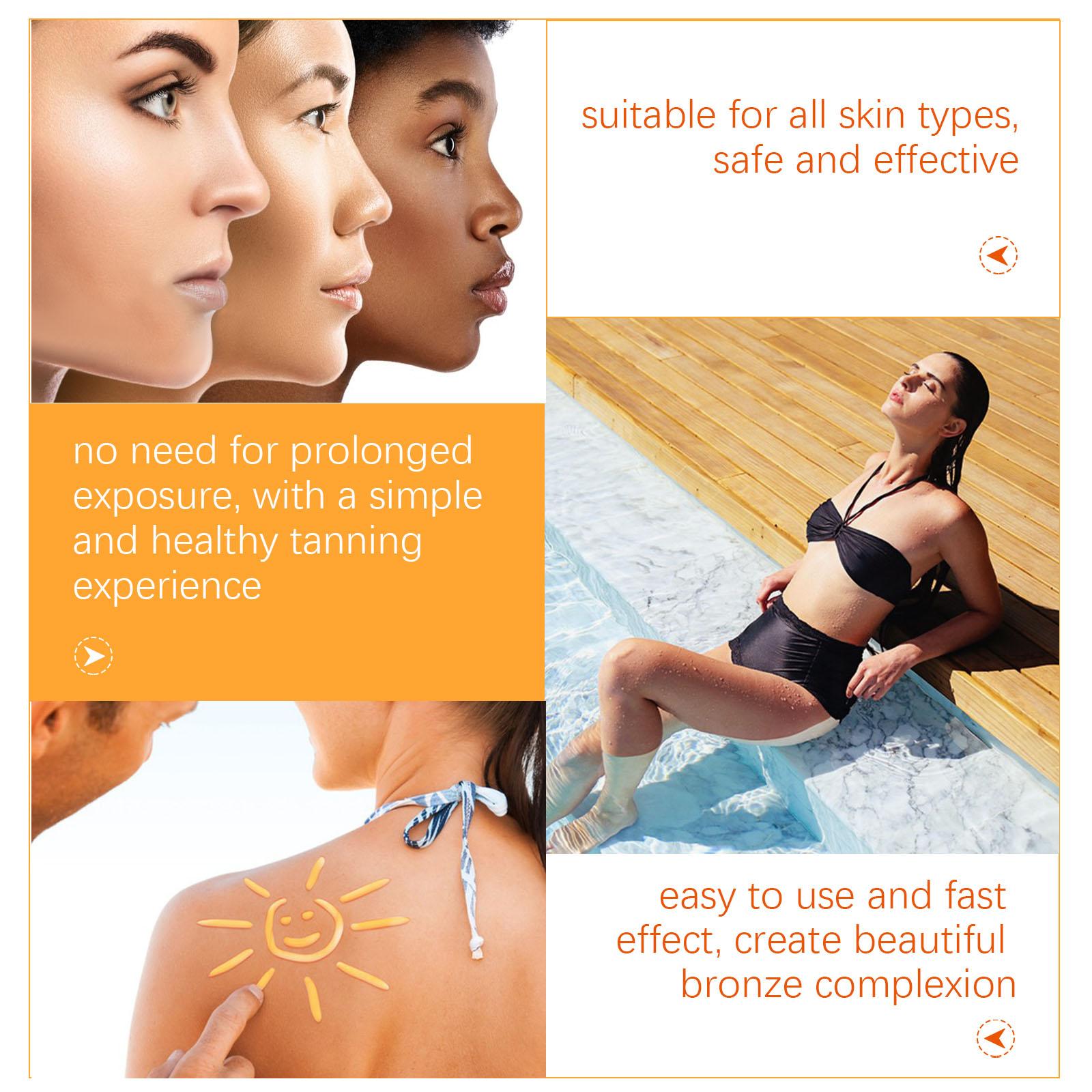 Sefudun Golden Tanning Cream/Gel(50g), Tanning Accelerator Cream, Tan Accelerator for Outdoor Sun, Dark Tanning Gel, Achieve a Natural Tan Skin