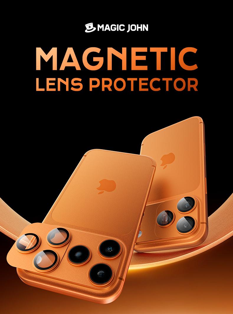 MAGIC JOHN Magnetic Lens Protector for iPhone 17 Pro/Max – 99% Transparency, Original HD Clarity, Scratch-Resistant, Durable, Magnetic Design for Easy Installation & Removal