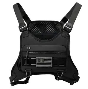 Tactical Chest Bag for Men & Women | Lightweight Water Resistant Adjustable Breathable Outdoor Vest | Chest Pack for Running, Cycling, Hiking, Camping, Fishing & Gym Workout