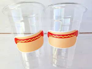 HOT DOG PARTY Cups -Hot Dog Birthday Party Hot Dog Party Hot Dog Treat Cup Hot Dog Birthday Decorations Hot Dog Party Favor 4th of July Cups