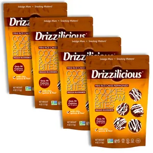 Drizzilicious Mini Rice Cake Bites, Cookies N Cream | 4 Bags