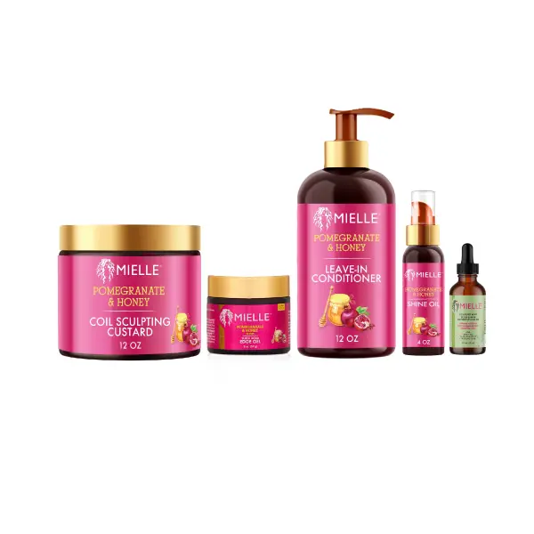 The Type 4 Definition Set with leave-in conditioner, coil sculping custard, edge gel, shine oil, and rosemary mint oil