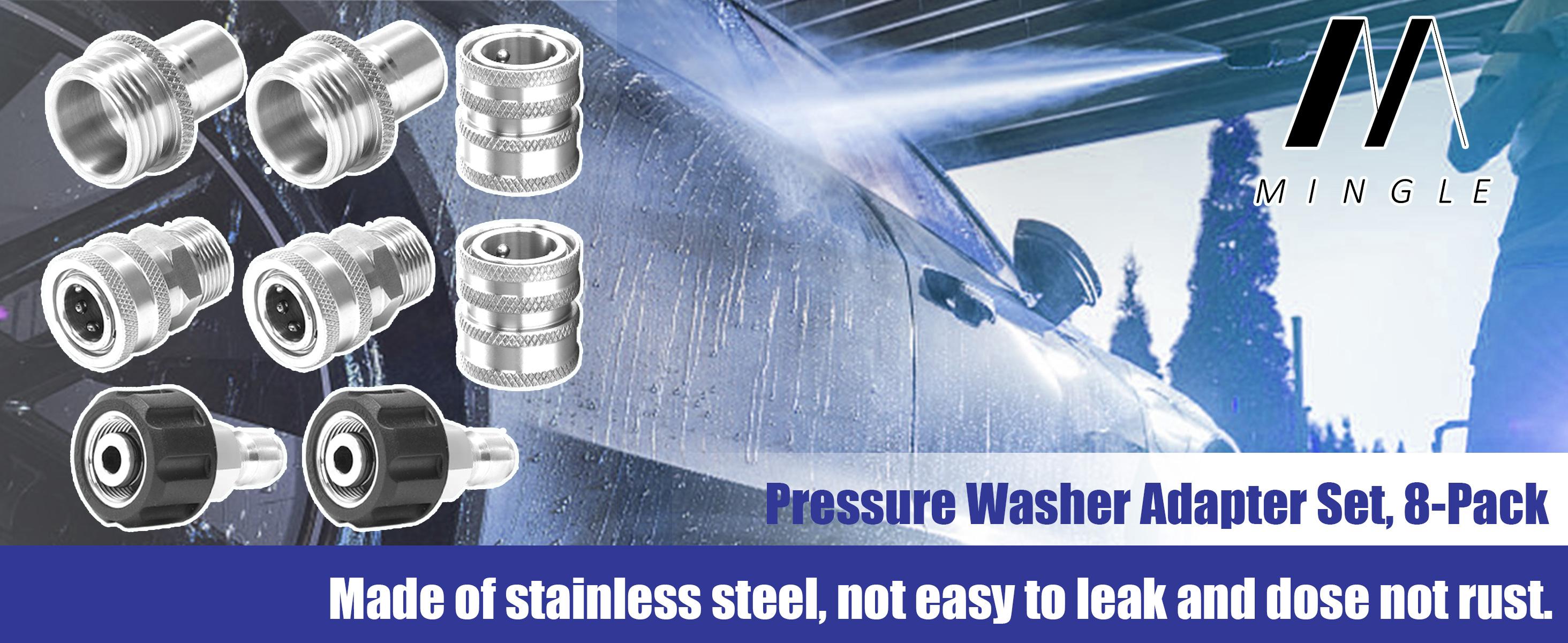 M MINGLE Ultimate Pressure Washer Adapter Set, Stainless Steel and Brass Quick Disconnect Kit, M22 Swivel to 3/8 Inch Quick Connect, 3/4 Inch to Quick Release, 8-Pack, ChristmasGift M MINGLE Ultimate Pressure Washer Adapter Set, Stainless Steel and Brass Quick Disconnect Kit, M22 Swivel to 3/8 Inch Quick Connect, 3/4 Inch to Quick Release, 8-Pack, ChristmasGift
