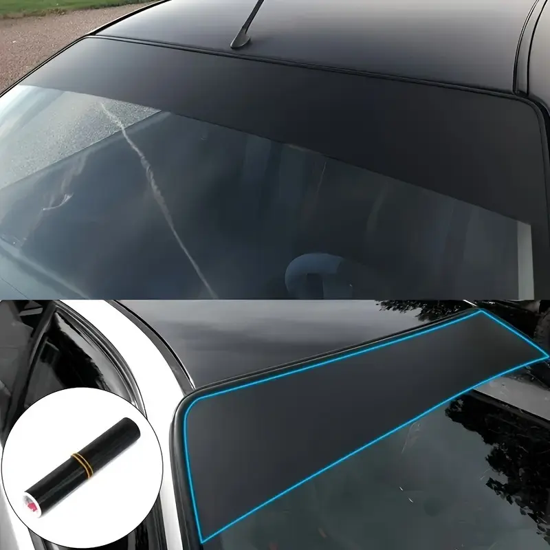 1PC Matte Black Car Stickers, UV Privacy Window Film, Easy To Apply, Suitable for Car Front Windshield, Perfect Gift for Vehicle Modification Enthusiasts, Car Accessory