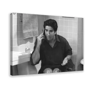 Friends TV Show Poster, Friends Funny Bathroom, Funny Bathroom Wall Art, Black And White, Toilet Print, Restroom Decor