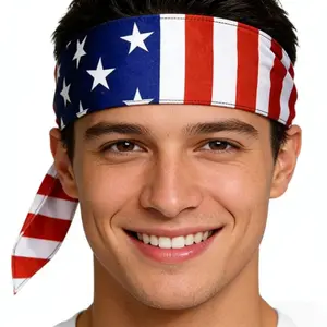Football season, midsummer, football, sports events cheering props, favorite countries to win the championship USA, Mexico, Canada, Brazil, Brazil, Argentina flag printed bandana - suitable for team spirit and daily wear